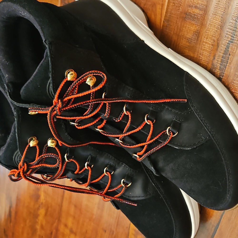 Ralph Lauren Black Boots with Red Laces